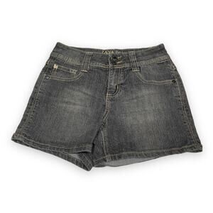 Zana Di Girls Short‎ Size 14 Black Denim Bling Flap Pockets Jean